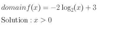 The domain of f(x)=-2log_{2}(x)+3 is x>0